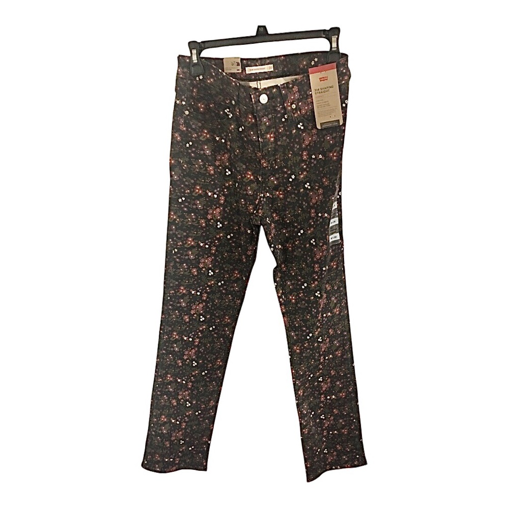 levi’s 314 shaping straight dark multi floral midrise jeans pants size 30x30 new